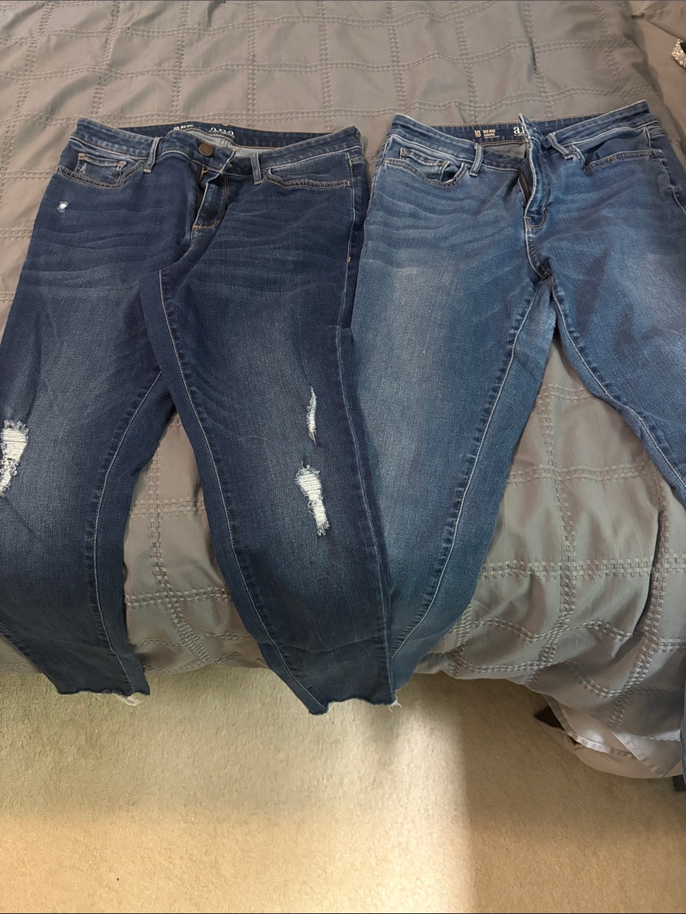 a.n.a Women’s Blue Distressed Skinny Jeans Duo